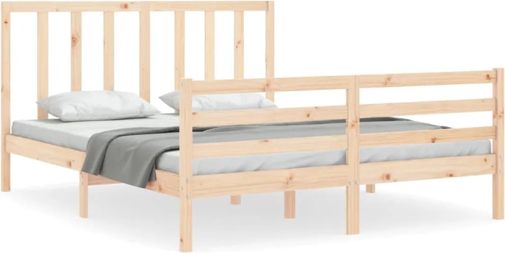 vidaXL Cadru de pat fără saltea, 160x200 cm, lemn masiv pin