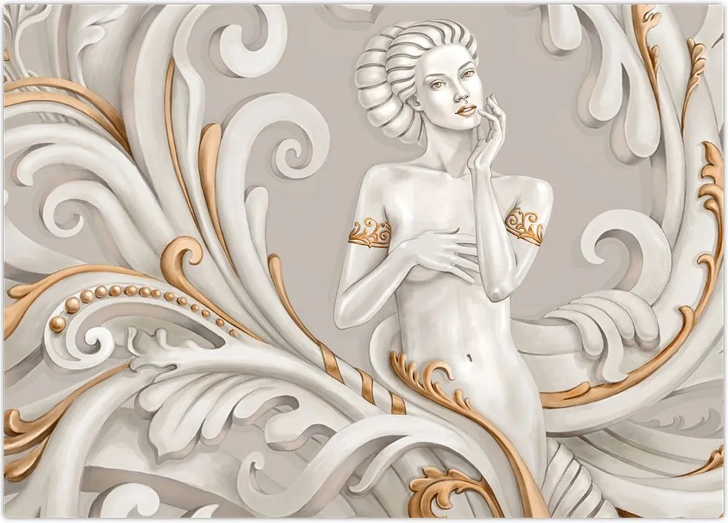 Tablou - Imagine a zeiței într-un fundal ornamental (70x50 cm)