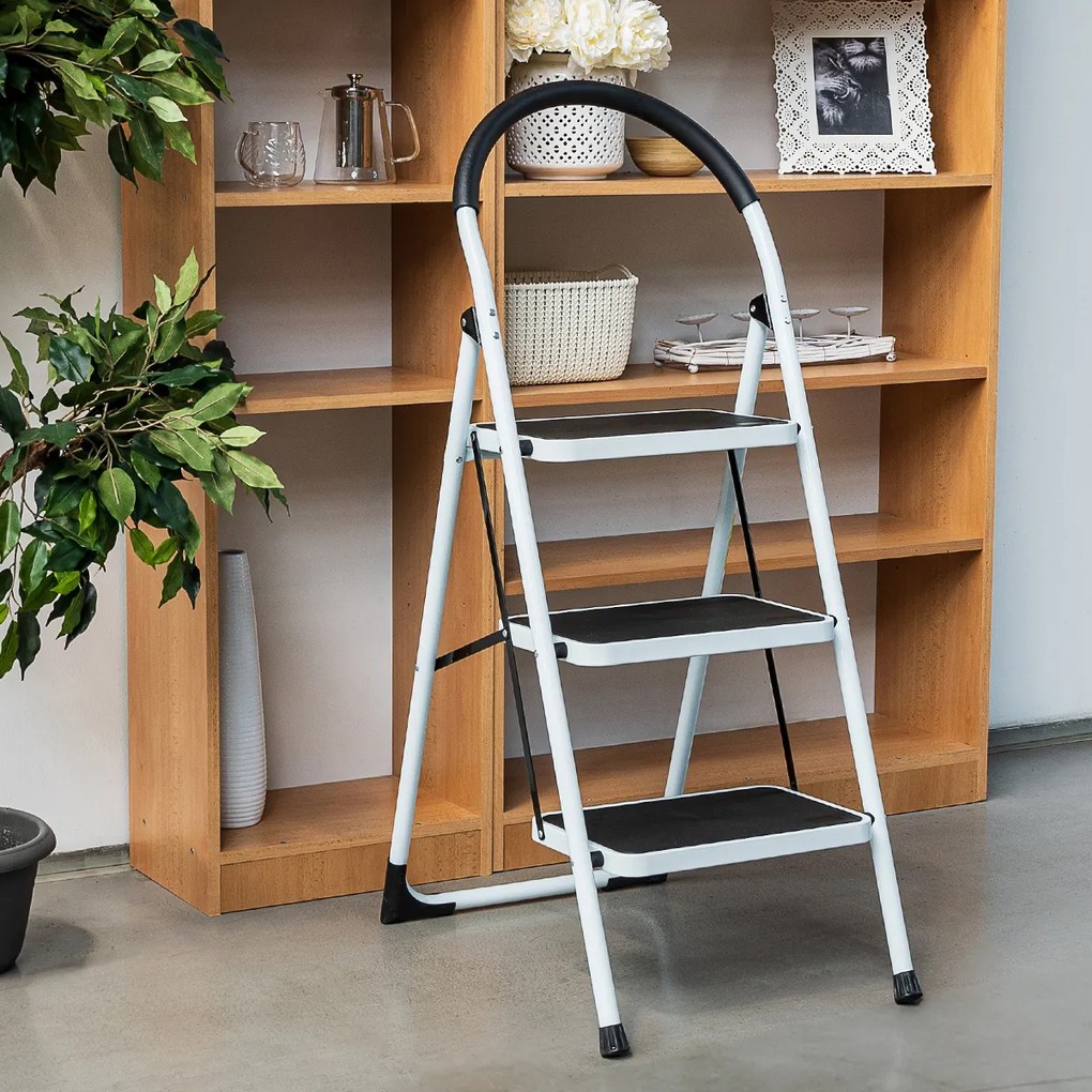 Scară pliabilă din oțel Steps, 3 trepte, 3 trepte