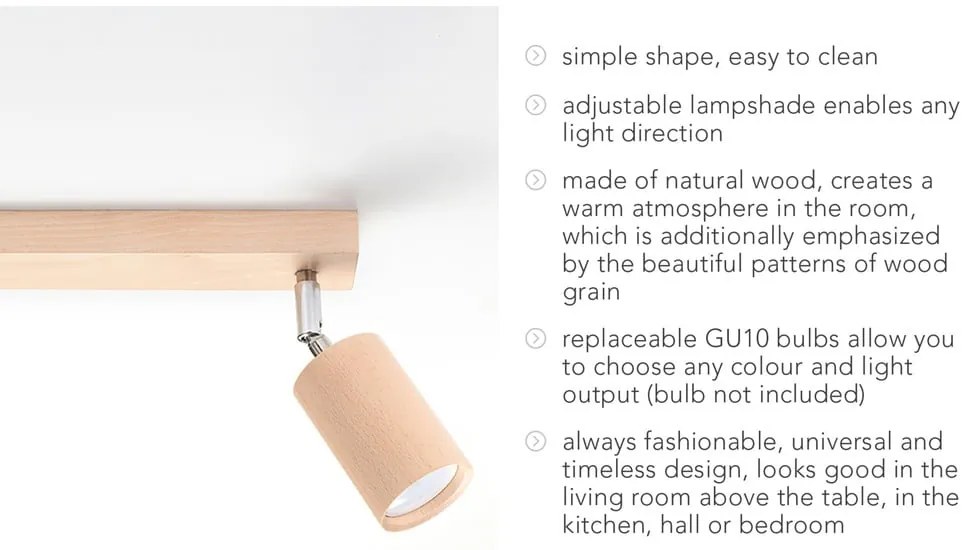 Plafonieră din lemn Nisa Lampi Ludwik