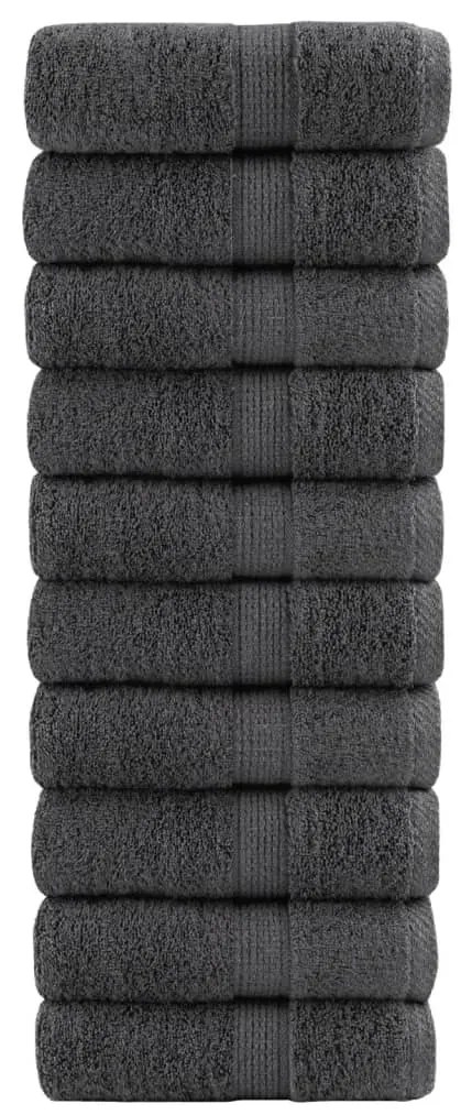 vidaXL Prosoape premium SOLUND 10 buc antracit 30x50 cm 600 gsm