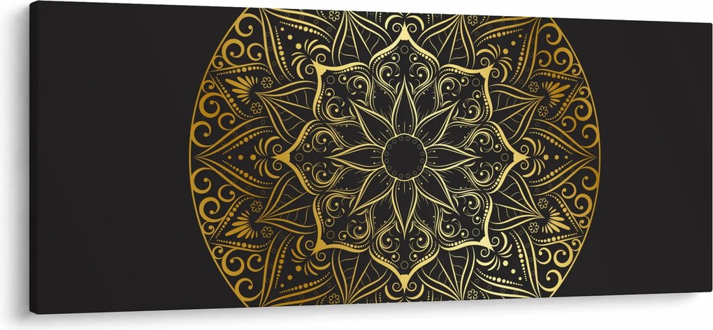 Tablou abstracției aurii (120x50 cm)