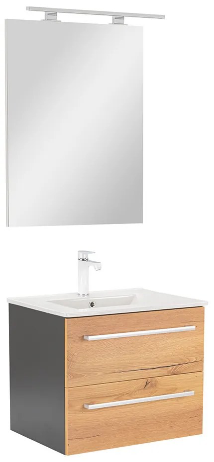 Mobilier complet de baie Vario Clam 60 antracit-stejar