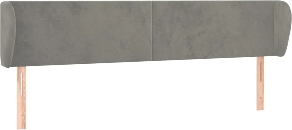 vidaXL Tăblie de pat cu aripioare gri deschis 163x23x78/88 cm catifea