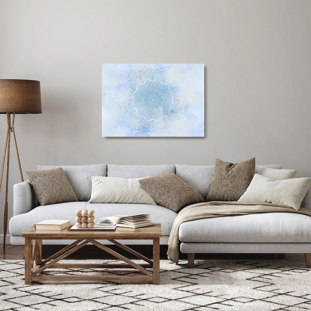 Tablou pe sticlă - mandala de iană (70x50 cm)