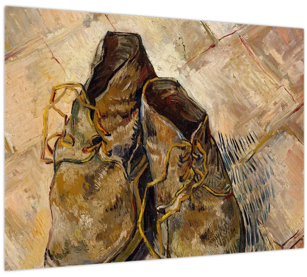 Tablou pe sticlă - Vincent van Gogh, Shoes, reproducere (70x50 cm)
