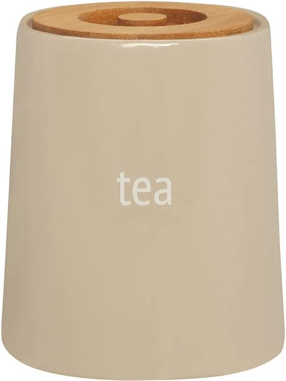 Recipient pentru ceai cu capac din lemn de bambus Premier Housewares Fletcher, 800 ml, crem