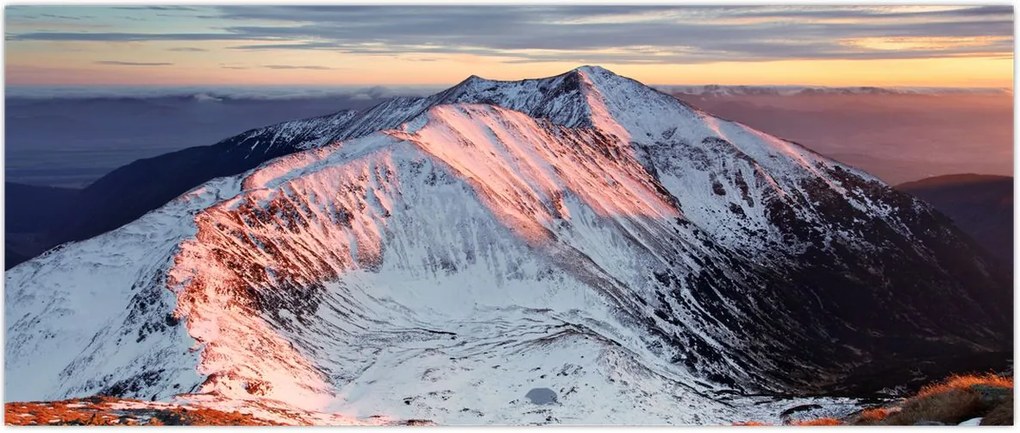 Tablou - Panoramă montană de iarnă II. (120x50 cm)
