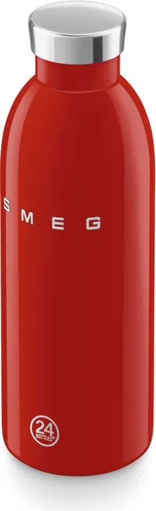 Sticlă termică SMEG Clima 50's Style WBF01RD, 500 ml, închidere ermetică, cu pereți dubli, oțel inoxidabil 18/8, roșu