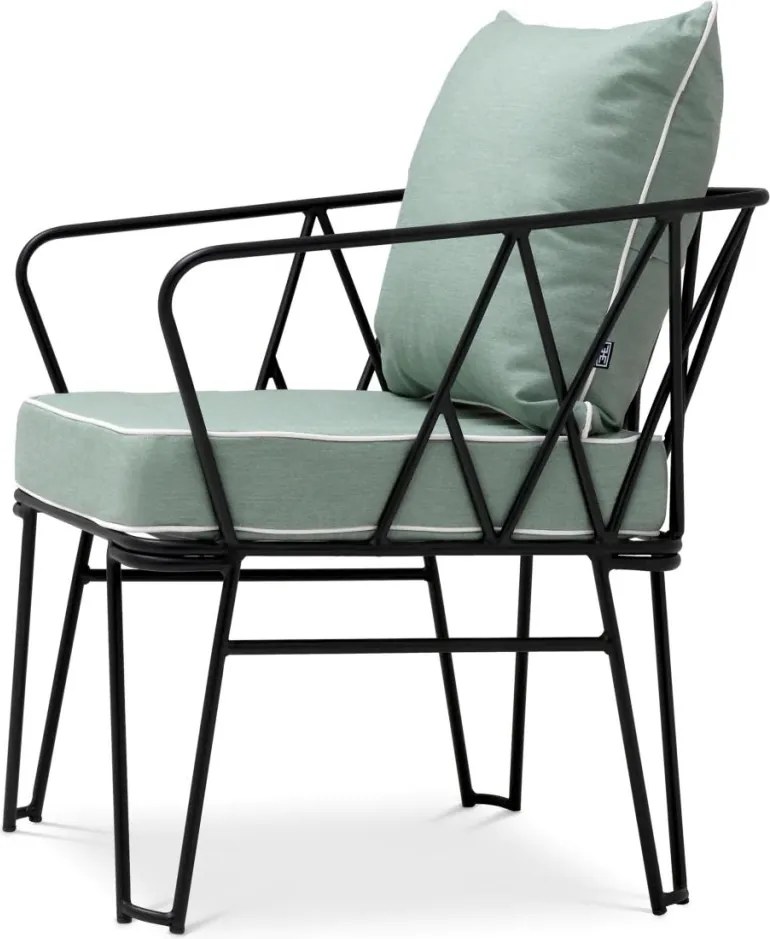 Scaun design LUX pentru exterior, Tesatura, Metal, Clifton blaise light blue