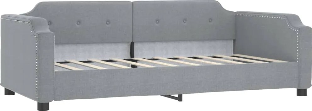 vidaXL Cadru de pat, gri deschis, 100 x 200 cm, material textil