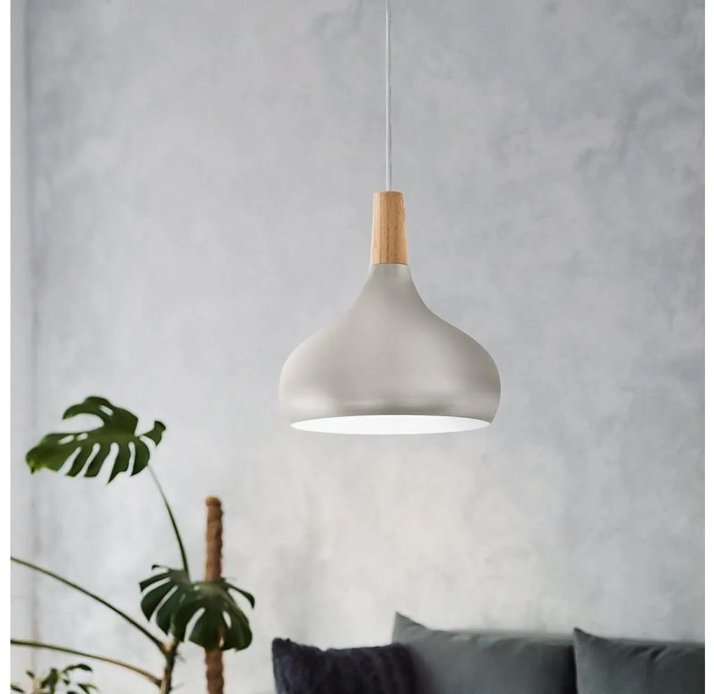 Eglo 901181 - Pendul pe cablu SABINAR 1xE27/60W/230V Ø28 cm argintiu