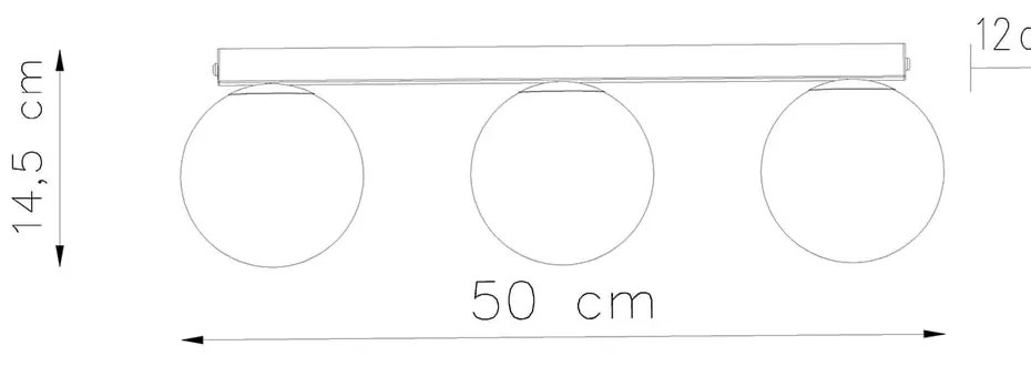 Plafonieră neagră cu abajur din sticlă ø 12 cm Umerta – Sollux
