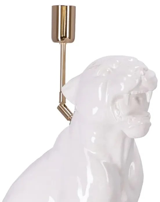 Lampa ceramica Leopard Alb h 45 cm