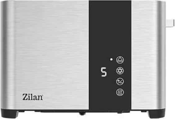 Toaster digital Zilan ZLN6334 2 felii, Inox, 3 functii, Display LED cu touch screen, Tavita pentru firimituri, 850W