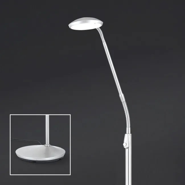Lampadar LED dimabil stil modern Cobra satin chrome