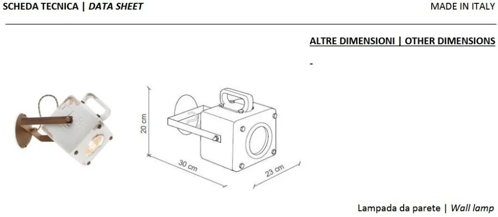 Aplica de perete design retro realizat manual din ceramica INDUSTRIAL