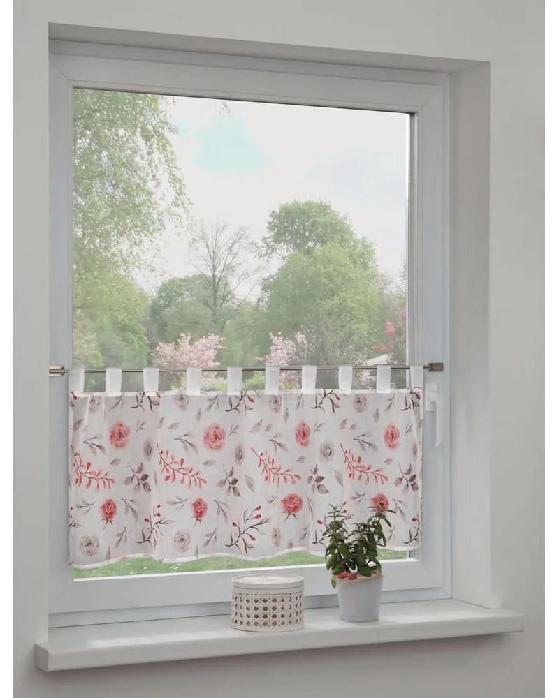 Perdea albă-roz 135x45 cm Rose – Sehlbach