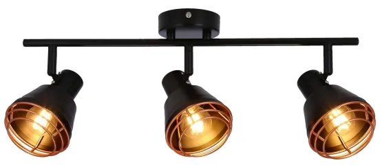 Spot NERIA 3xE14/40W/230V negru/cupru