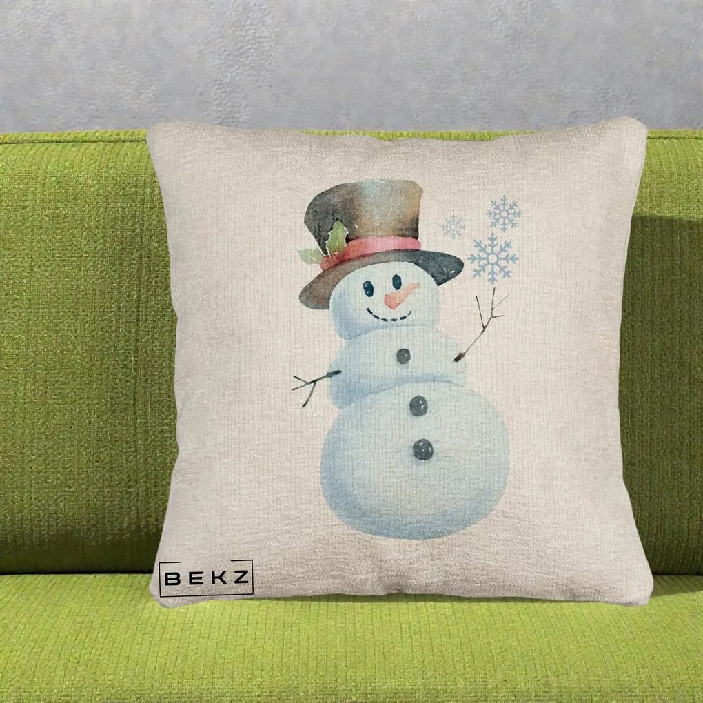 Perna Decorativa Om de Zapada cu Joben si Vasc, 40x40 cm, Bej Canapea, Husa Detasabila, Perna Inclusa, BEKZ®