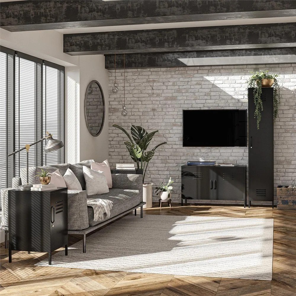 Dulap negru din metal 100x64x40 cm Mission District – Støraa