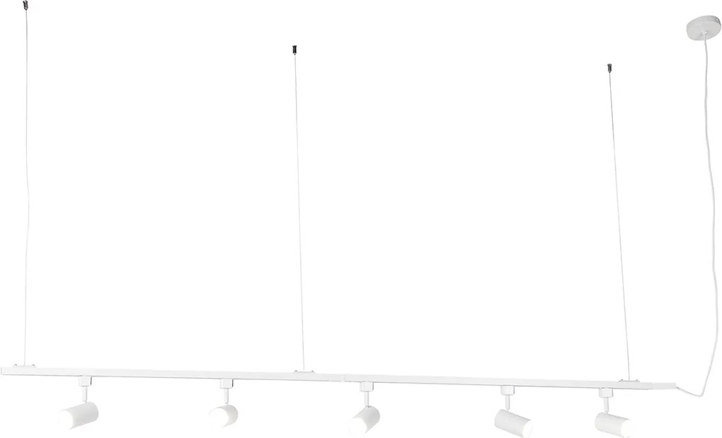 Sistem inteligent de șine suspendate alb, monofazat, incl. 5 Wifi GU10 - Iconic Jeana