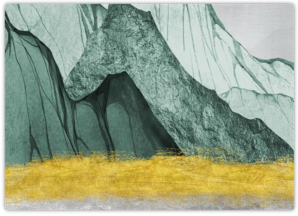 Tablou pe sticlă - Munții Smarald N⁰2 (70x50 cm)