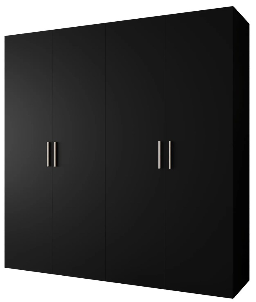 Dulap de haine 200 cm Borry 1 (Negru + Argintiu). 1125773