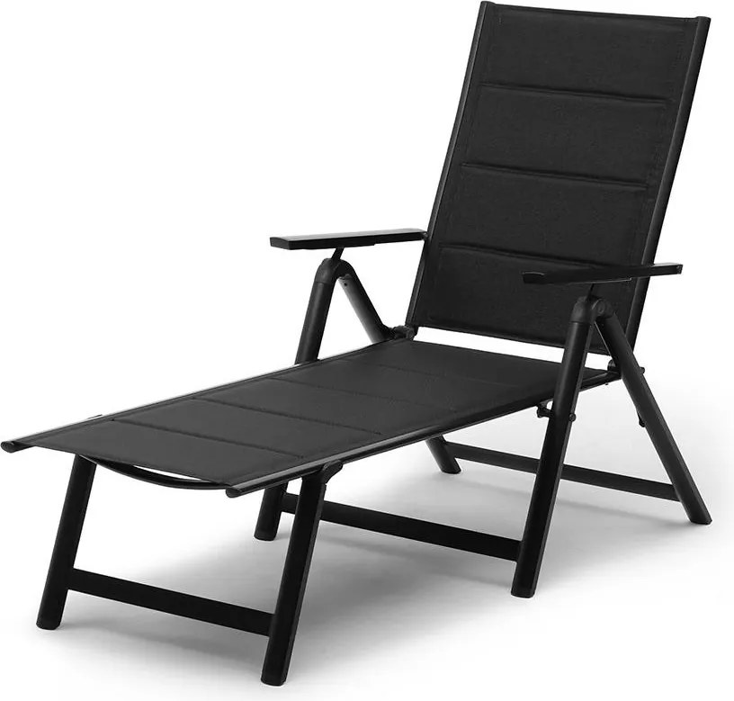 Șezlong reglabil din aluminiu Avenberg RIVIERA negru