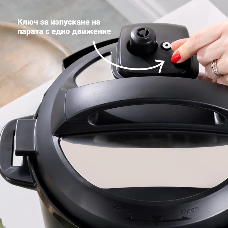 Multicooker Instant Pot Classic 112200001, 1000 W, 5,7 L, 7 programe, Butoane favorite, Afisaj LCD, Otel inoxidabil, Negru