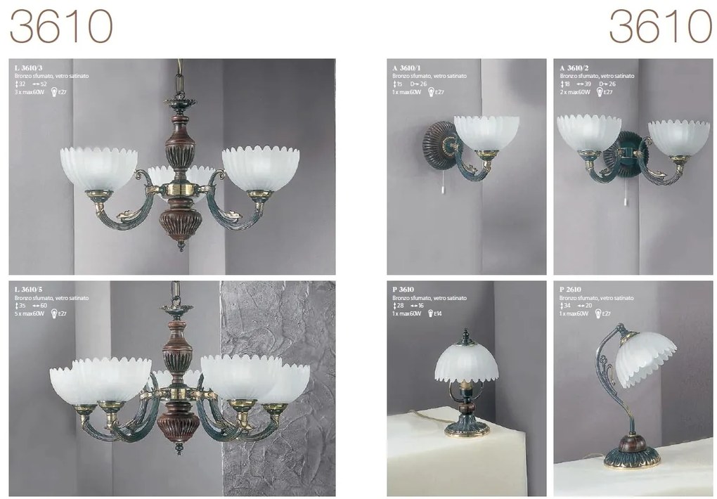 Aplica de perete design italian din alama cu lemn 3610