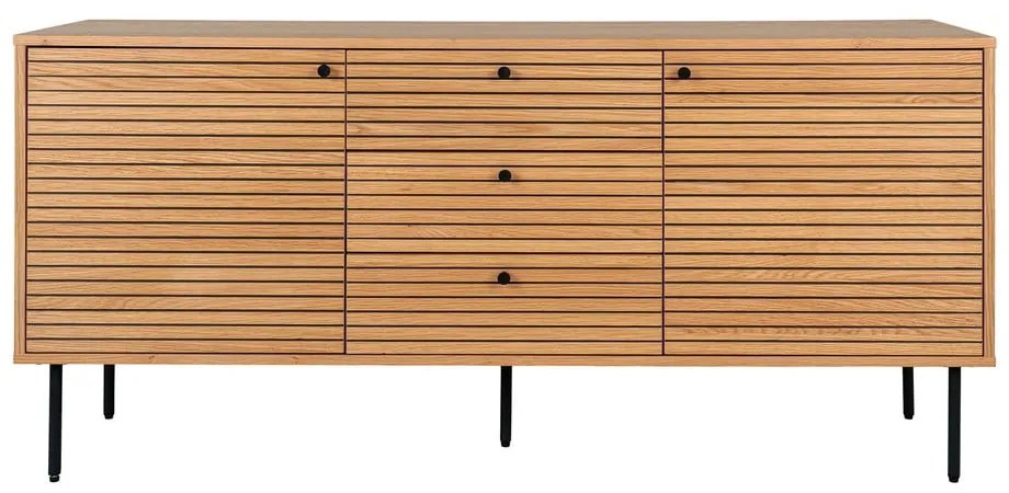 Comodă în culoare naturală joasă cu aspect de lemn de stejar 150x74 cm Kyoto – House Nordic