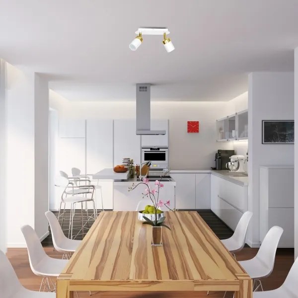 Spot JOKER 2xGU10/25W/230V alb/auriu