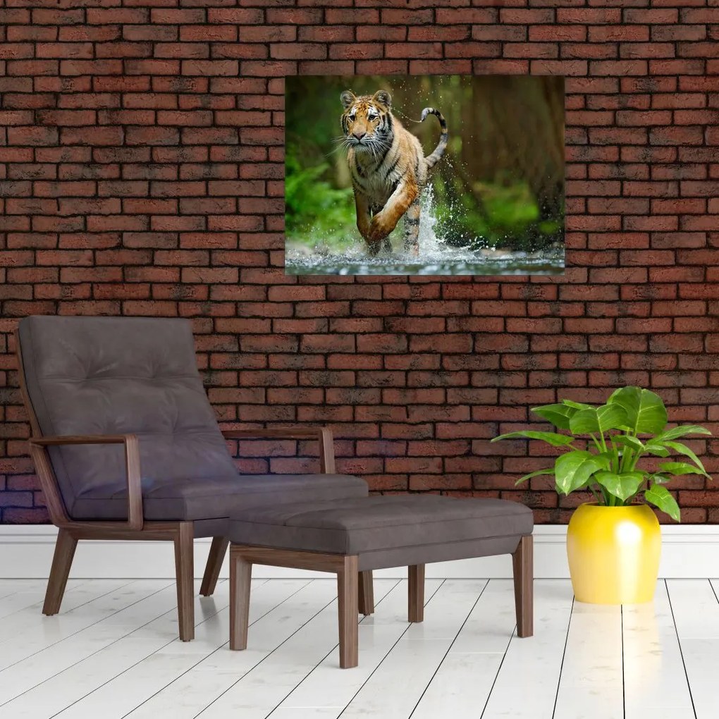 Tablou cu trigrul fugind (70x50 cm)