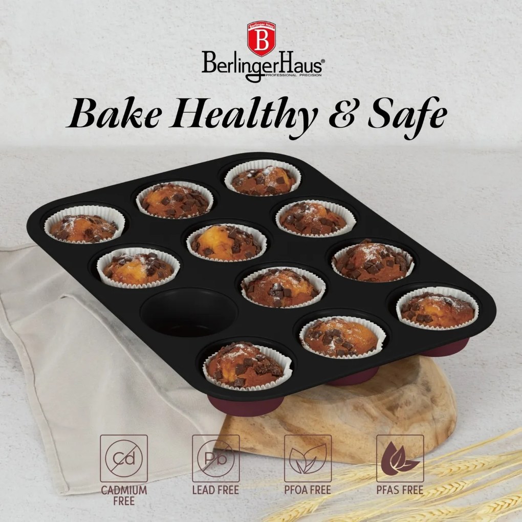 Tava 12 briose/muffins Leonardo Berlinger Haus BH 7945, visiniu mat