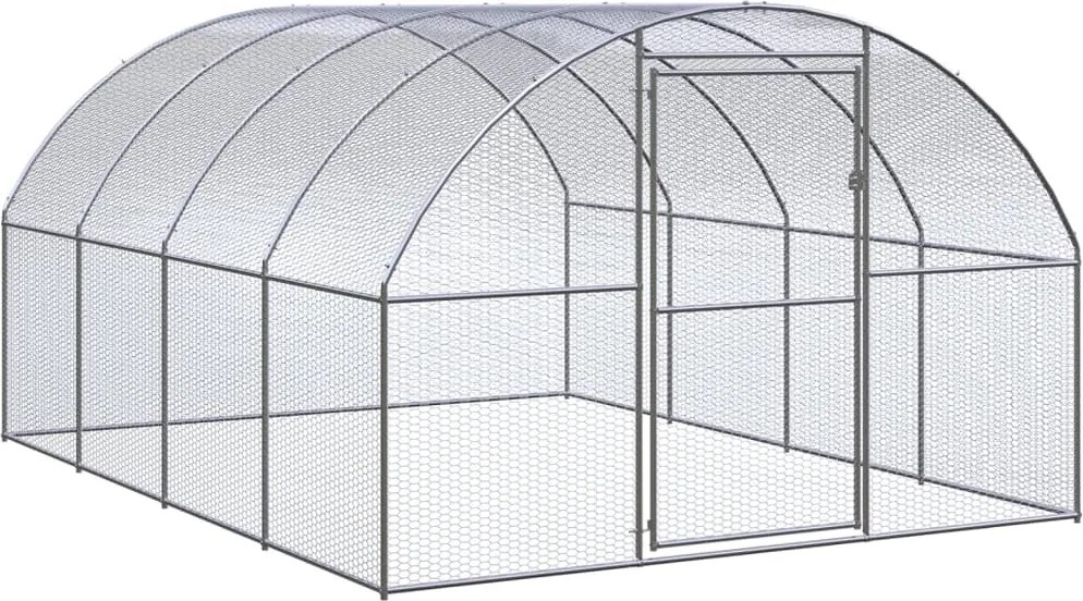 vidaXL Coteț de găini pentru exterior, 3x4x2 m, oțel zincat