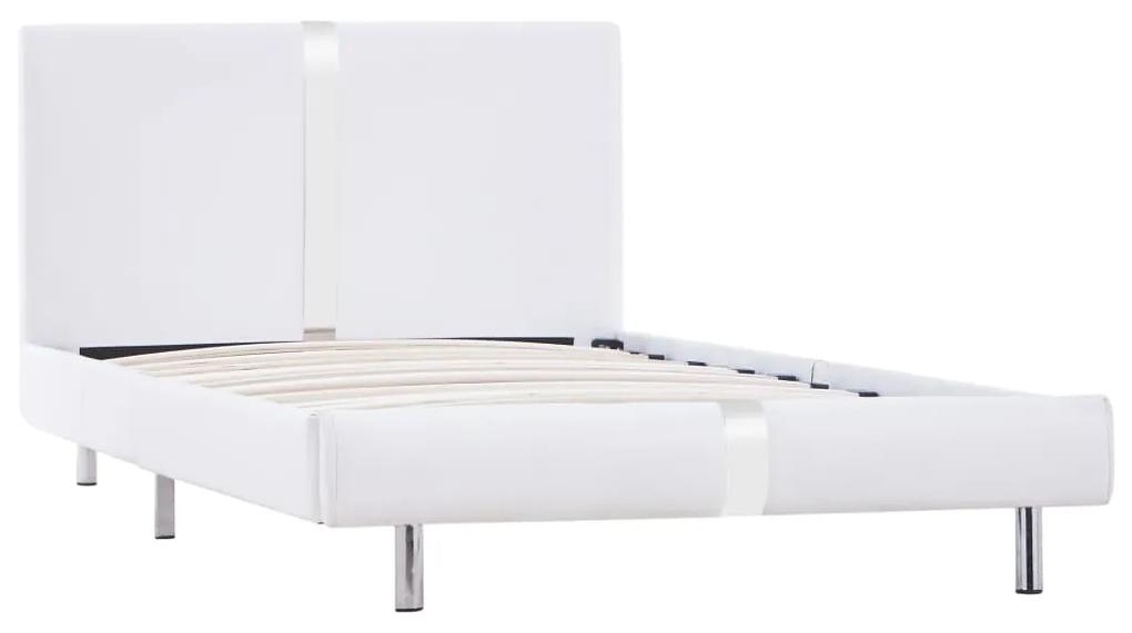 280831 vidaXL Cadru de pat, alb, 90 x 200 cm, piele ecologică