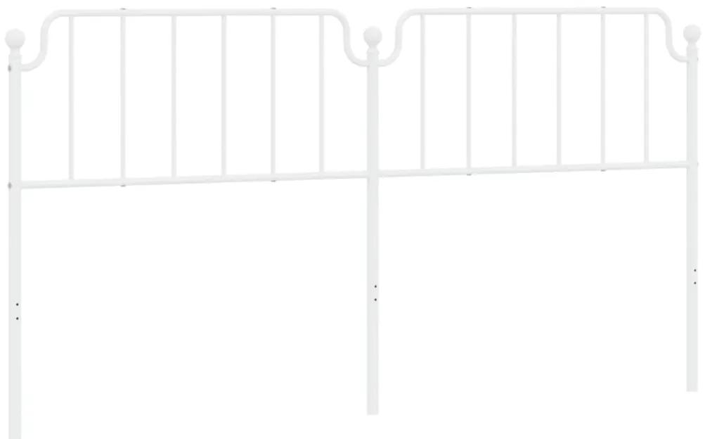 373973 vidaXL Tăblie de pat metalică, alb, 193 cm