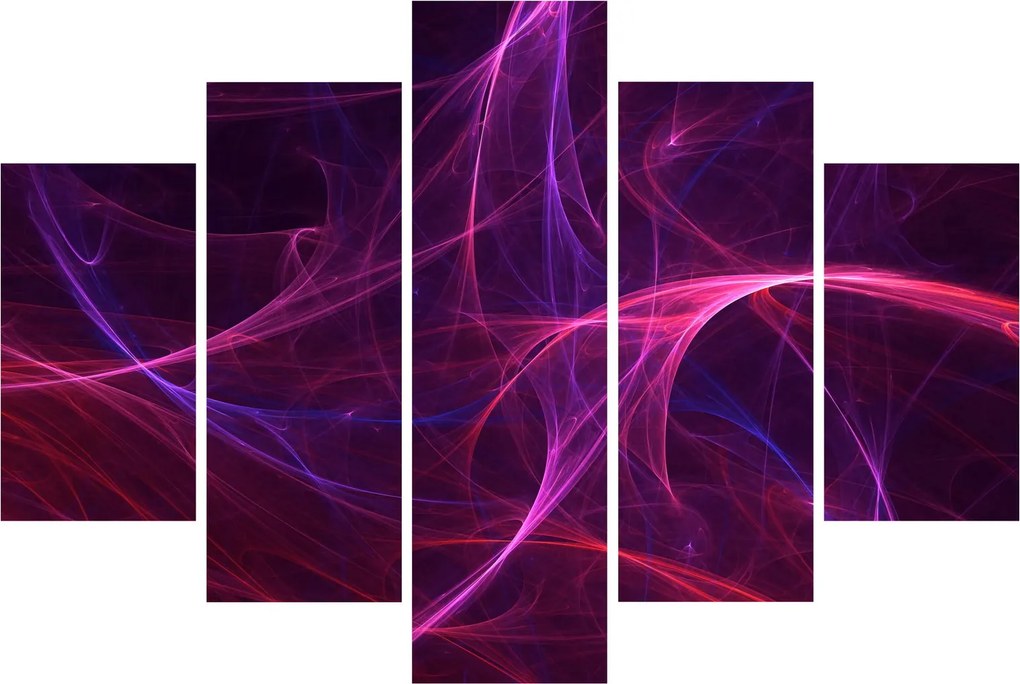 Tabloul abstract cu linii curbe (150x105 cm)