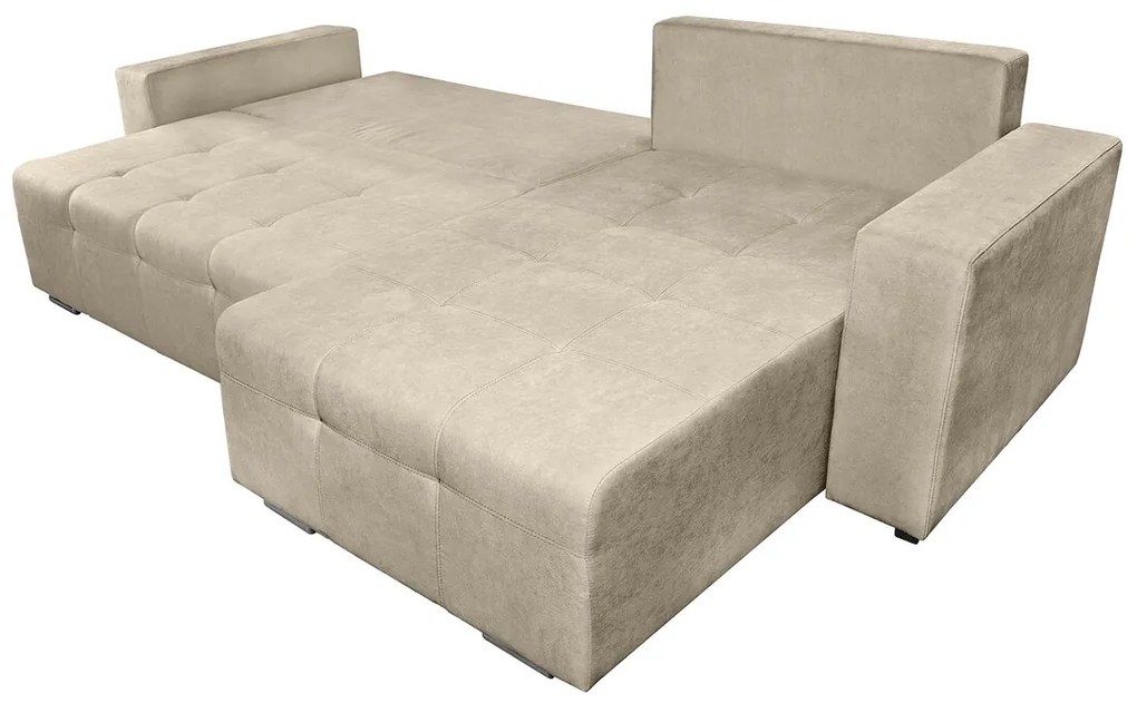 Coltar extensibil Venice, 287x169x96 cm, cu lada de depozitare, Bej