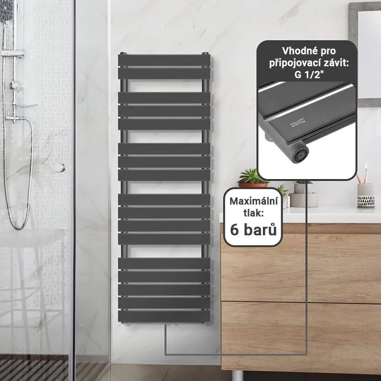 AQUAMARIN Radiator vertical pentru baie 160x60 cm, antracit