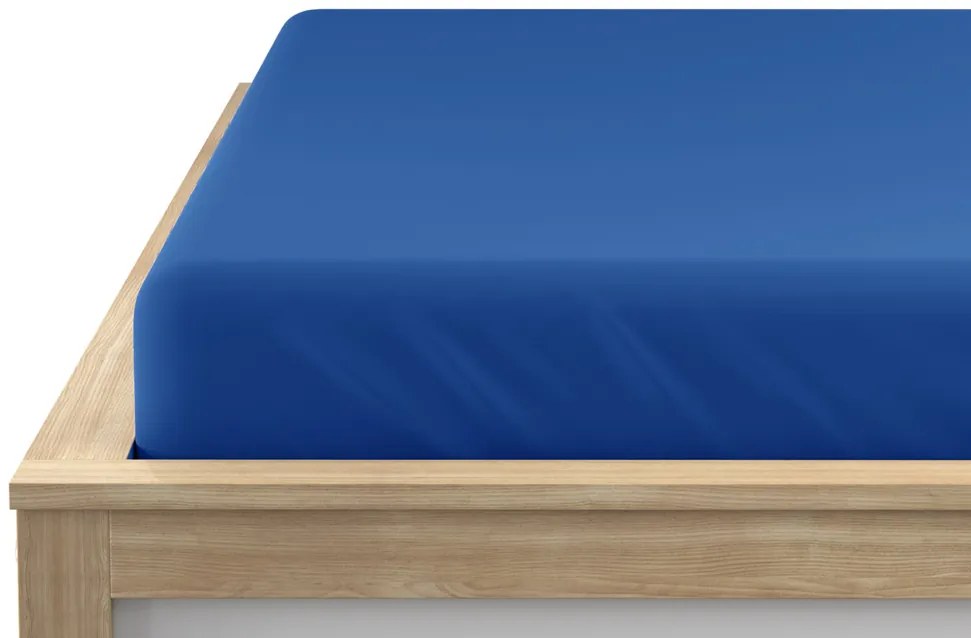 Cearsaf Jersey EXCLUSIVE cu elastic albastru inchis 200 x 220 cm