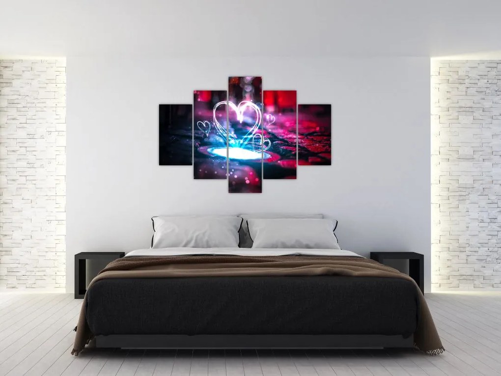 Tablou cu inima iluminată (150x105 cm)