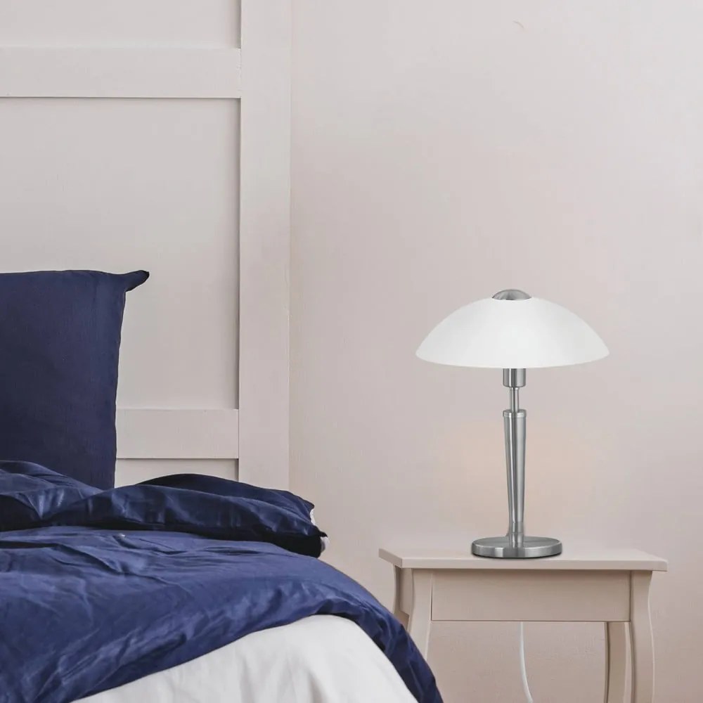 Veioză gri cu intensitate reglabilă cu abajur din sticlă (înălțime 35 cm) SOLO 1 – EGLO