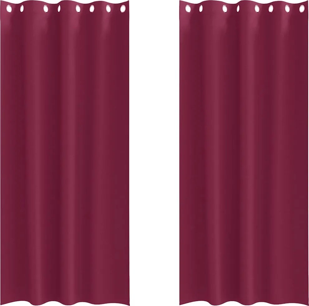 vidaXL Perdele Opaque cu Inel 2 pcs Roșu Vin 245 x 140 cm Poliester