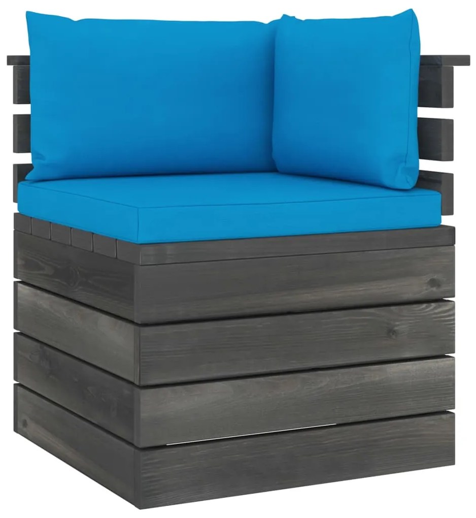 Set mobilier gradina din paleti cu perne, 6 piese, lemn pin Albastru deschis, 6