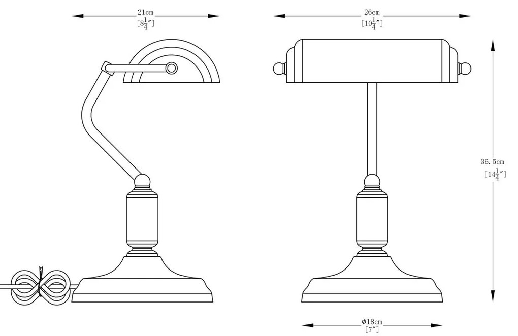Veioza, Lampa de birou ROMA auriu