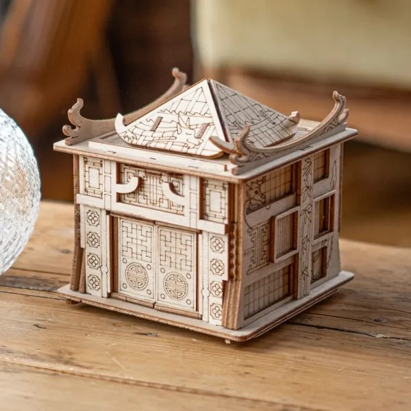 Puzzle din lemn, casa dragonului EscapeWelt