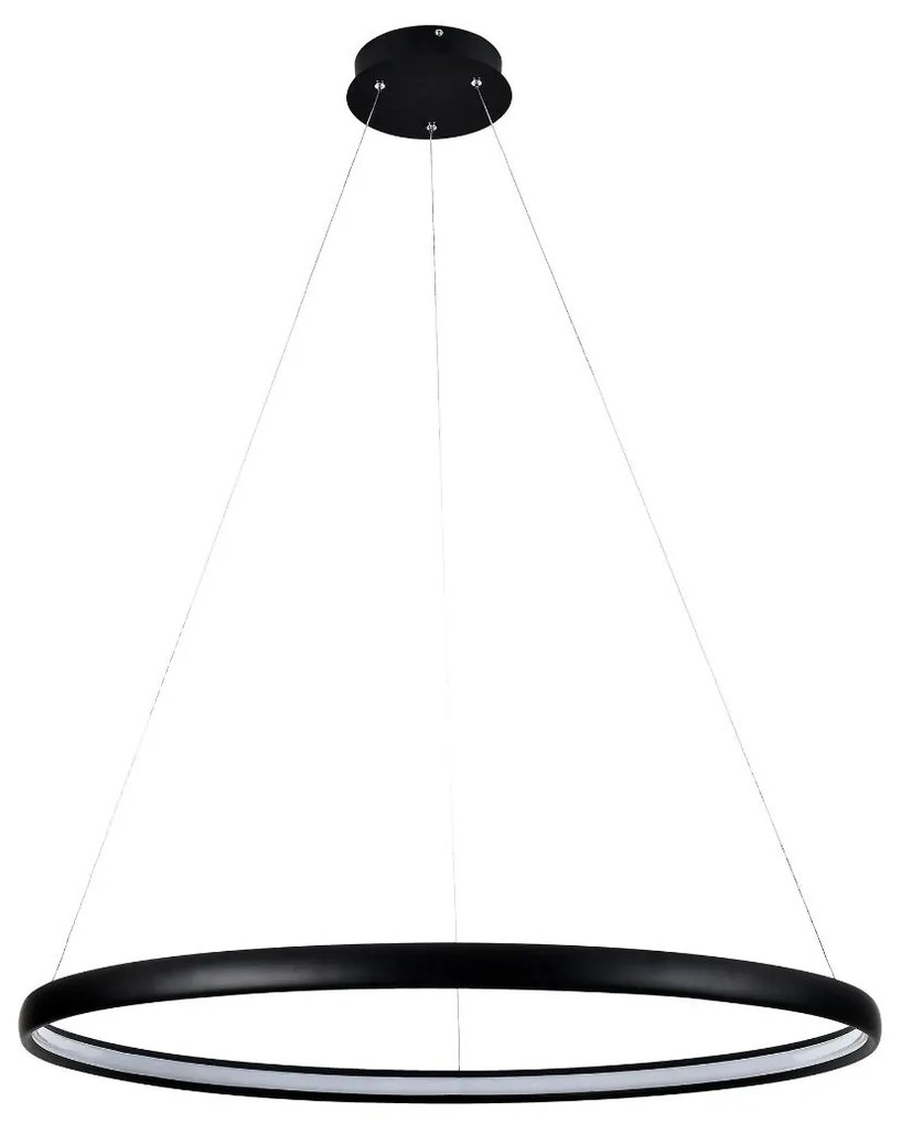 Lustra LED design modern circular CARLO negru mat, diametru 80cm