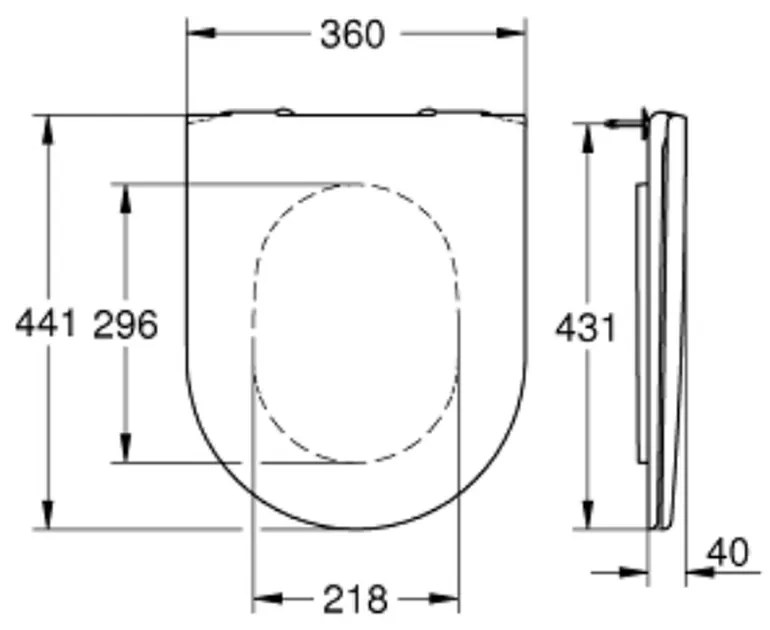 Capac wc soft close alb Grohe Essence Ceramic